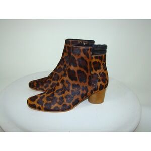 BERNARDO IZABELLA CALF HAIR ANIMAL PRINT ANKLE BOOTS BOOTIES 6.5M NEW   D131